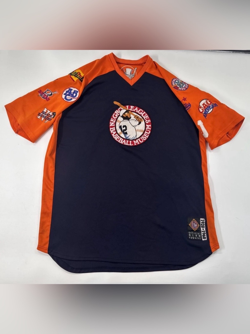 Y2K Negro League Baseball Jersey Mens 2XL Patches Museum NLBM Embroidered Shirt